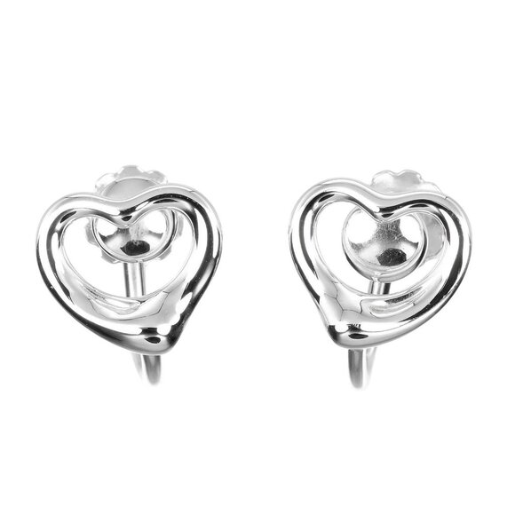 TIFFANY&Co. Open heart Earring Silver925 2.5g Women - Picture 2 of 7